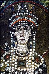 Detalhe de mosaico representando a Imperatriz Teodora