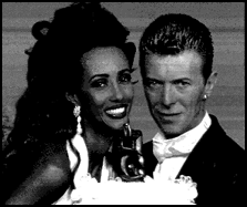 Iman e Bowie no dia do casamento