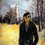 Iggy Pop retratado em uma paisagem típica de Berlim, em 78, e pintado, novamente, por Bowie