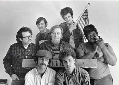da esquerda para a direita: Nick Gravenites, Marcus Doubleday, Mike Bloomfield, Harvey Brooks, Buddy Miles, Barry Goldberg e Peter Strazza
