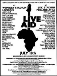 cartaz promocional do Live Aid